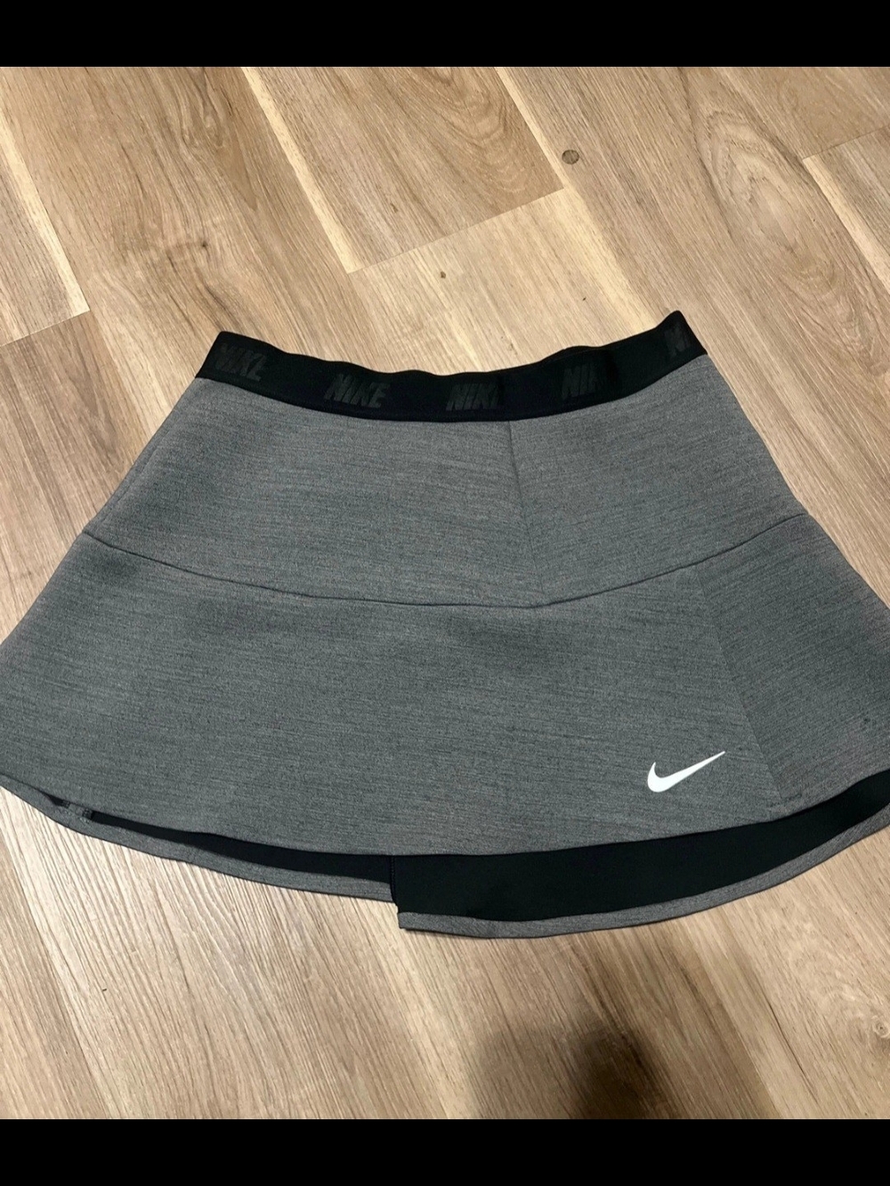 Nike Gray & Black Athletic Skirt with White Swoosh